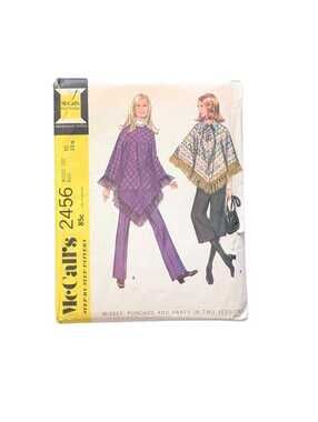 1970 Vintage McCall's 2456 Sewing Pattern for Ponchos & Pants